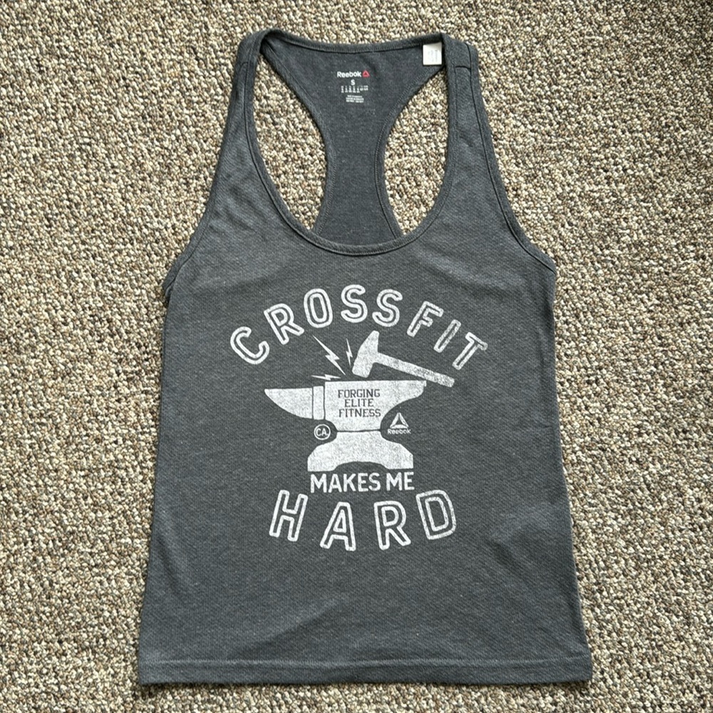 Reebok Charcoal Gray CrossFit Graphic Racerback Tank
